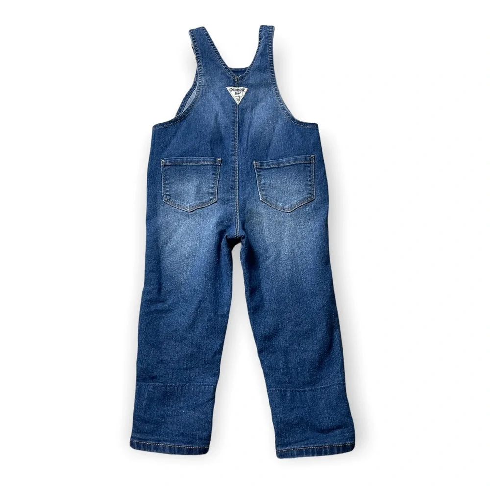 OshKosh B'Gosh Baby Denim Overalls Small Daisy Detail Medium Wash 24 Months